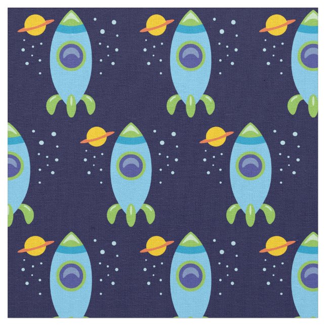 Retro Rocket Fabric (Close Up)