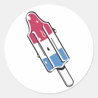 retro rocket ice pop classic round sticker