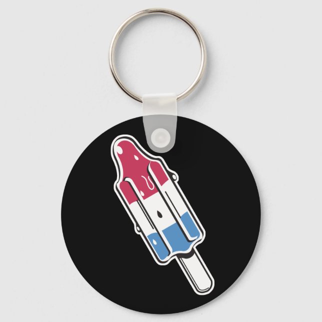 retro rocket ice pop keychain (Front)