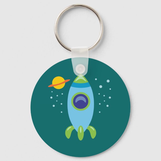 Retro Rocket Keychain (Front)