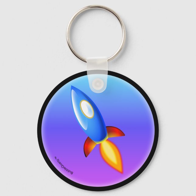 Retro rocket keychain (Front)