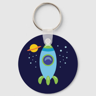 Retro Rocket Keychain