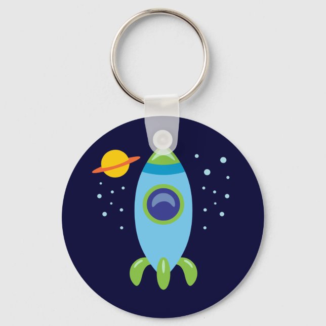 Retro Rocket Keychain (Front)