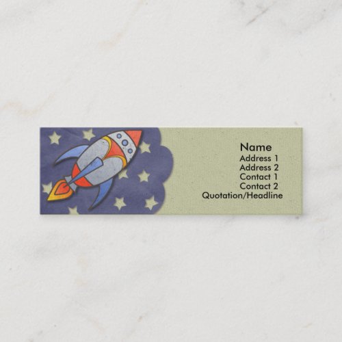 Retro Rocket Kids Skinny Profile Cards Business Card