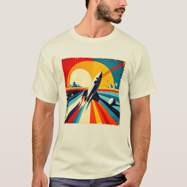 Retro Rocket Launch T-Shirt (Front)