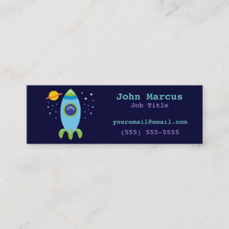 Retro Rocket Mini Business Card