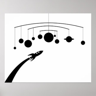 Retro Rocket Mobile Poster