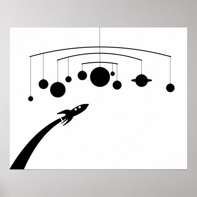 Retro Rocket Mobile Poster (Front)