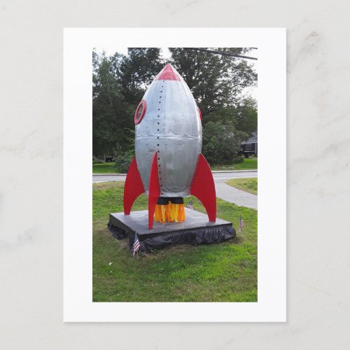 Retro Rocket Photo Postcard