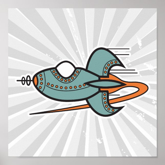 retro rocket poster (Front)