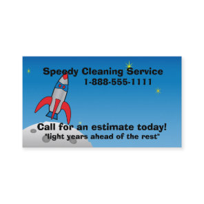 Retro Rocket Ship Business Card