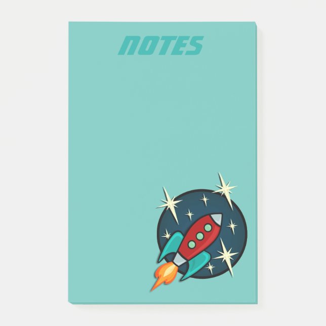 RETRO ROCKET SHIP GRAPHIC NOTEPAD (Front)