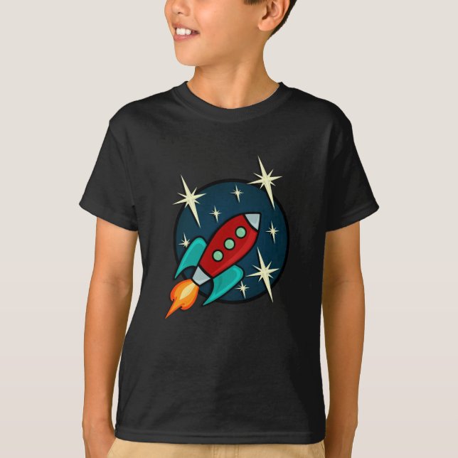 RETRO ROCKET SHIP GRAPHIC T-SHIRT (Front)
