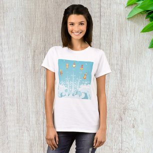 Retro Rocket Ship Launch Futuristic Space Art T-Shirt