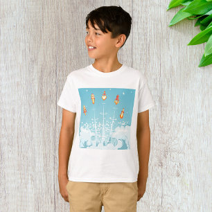 Retro Rocket Ship Launch Futuristic Space Art  T-Shirt