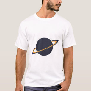 Retro Rocket Ship Orbiting Dark Planet - Outer Spa T-Shirt