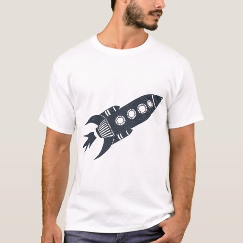 Retro Rocket Ship T_Shirt