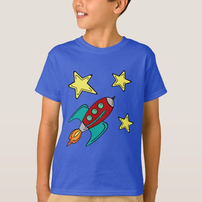 retro rocket ship t-shirt (Front)