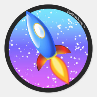 Retro rocket stickers 2