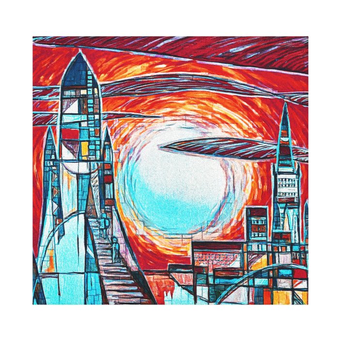 Retro Rockets Colorful Space Exploration Print Zazzle Com