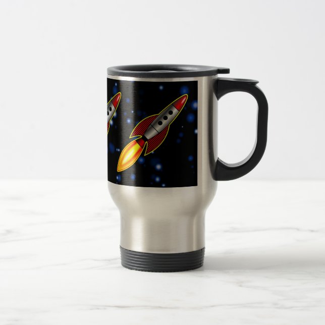 Retro Rockets - Customized Travel Mug (Right)