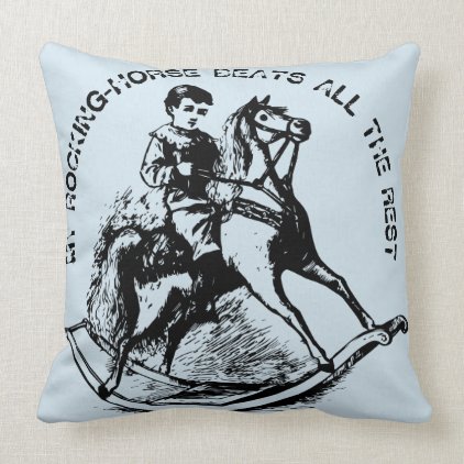 retro rocking horse throw pillow