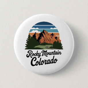 Retro Rocky Mountain National Park Button
