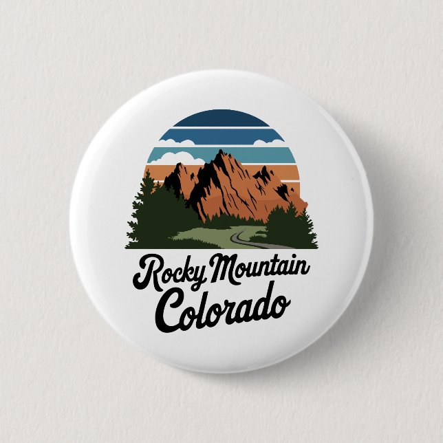 Retro Rocky Mountain National Park Button (Front)