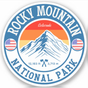 Retro Rocky Mountain National Park Colorado hiking Sticker