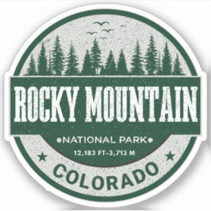 Retro Rocky Mountain National Park Colorado hiking Sticker