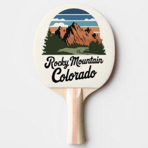 Retro Rocky Mountain National Park Ping Pong Paddle