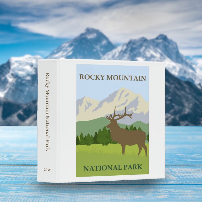 Retro Rocky Mtn Nat'l Park Travel Poster Scrapbook 3 Ring Binder (Creator Uploaded)