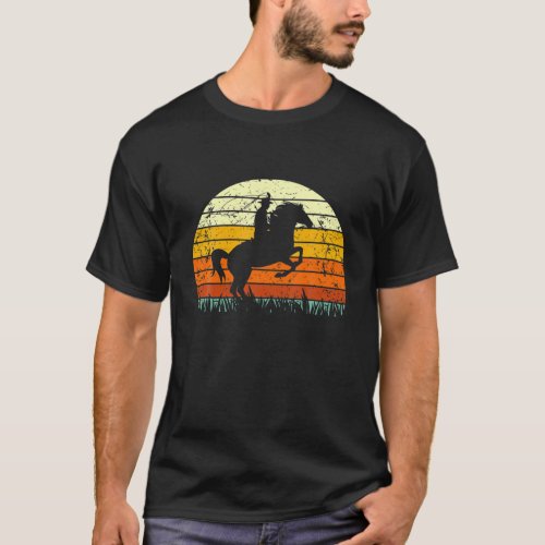 Retro Rodeo Vintage Cowboy Horse Riding Western T_Shirt