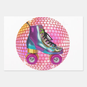 Retro Roller Disco Ball Wrapping Paper Sheets