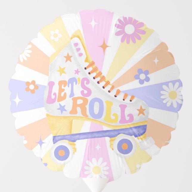Retro Roller Disco Birthday Party Balloon (Front)
