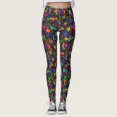 Pretty Pink Retro Geometric 80s style Leggings, Zazzle