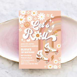 Retro Roller Skate Birthday Invitation