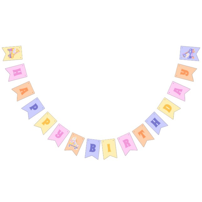 Retro Roller Skate Bunting Flags (All)