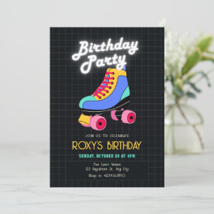 Retro roller skate invitation