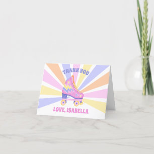 Retro Roller Skate Letterpress Thank You Card