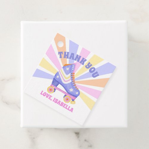 Retro Roller Skate Thank You Favor Tags