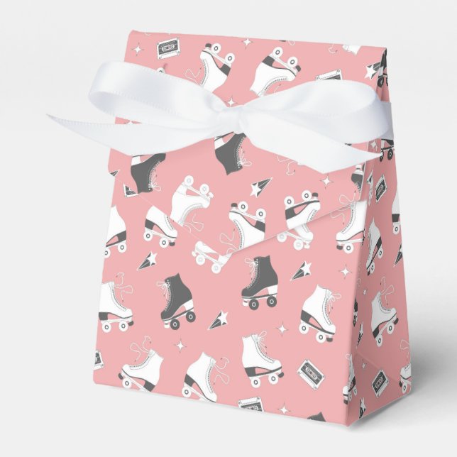 Retro Roller Skates and Cassette Tapes Favor Boxes (Front Side)