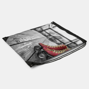 Retro roller skates drawstring bag