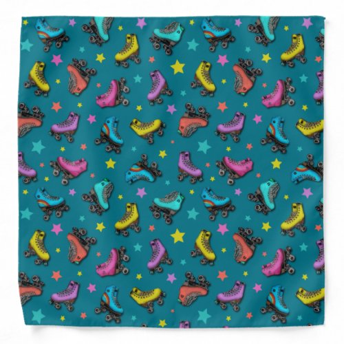 Retro Roller Skates  Stars Bandana