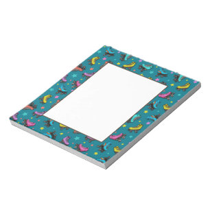 Retro Roller Skates & Stars Notepad