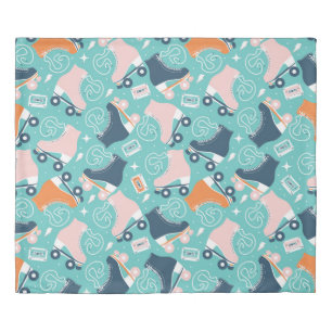 Retro Roller Skates: Vintage Cassette Duvet Cover