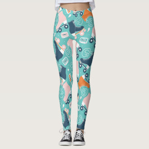 Retro Roller Skates: Vintage Cassette Leggings