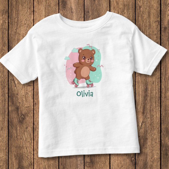 Retro Roller Skating Baby Bear Toddler T-shirt (Creator Uploaded)