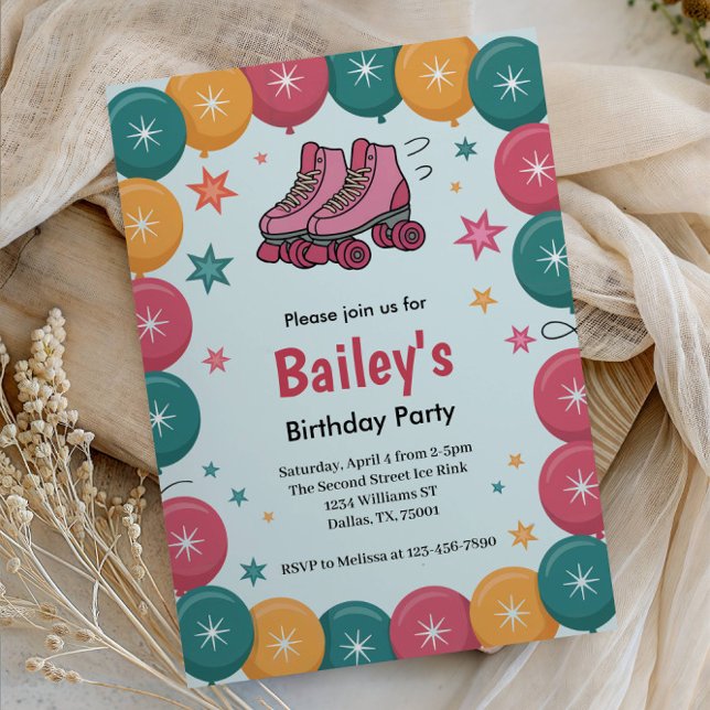 Retro Roller Skating Birthday Invitation (Creator Uploaded)