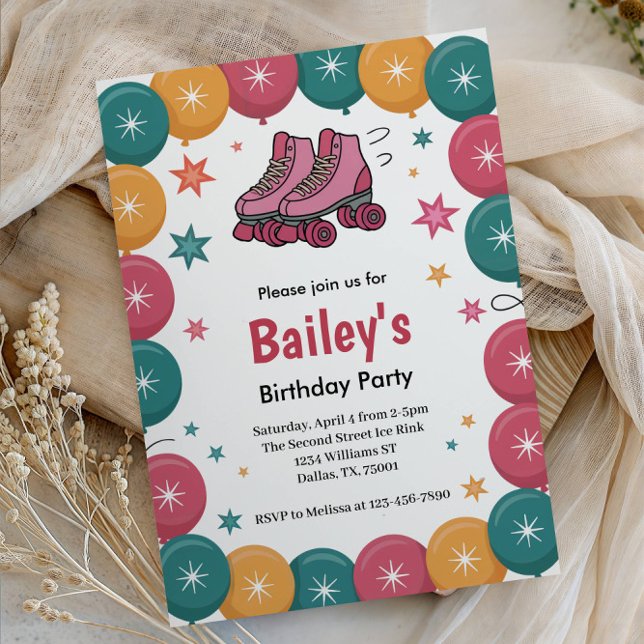 Retro Roller Skating Birthday Invitation (Creator Uploaded)